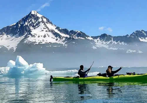 Sea Kayakers near Icebergs