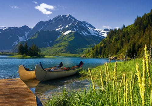 Canoes on Pedersen Lagoon