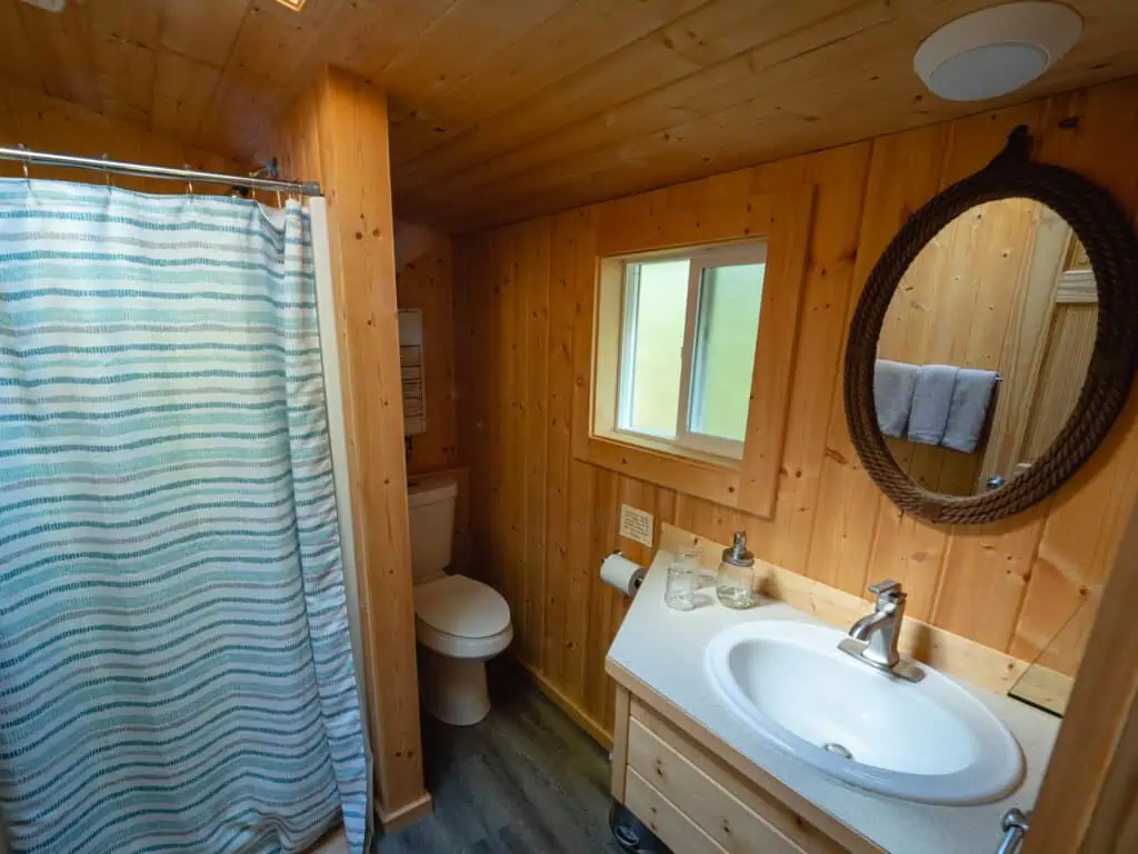 Cabin Bathroom at Kenai Backcountry Lodge