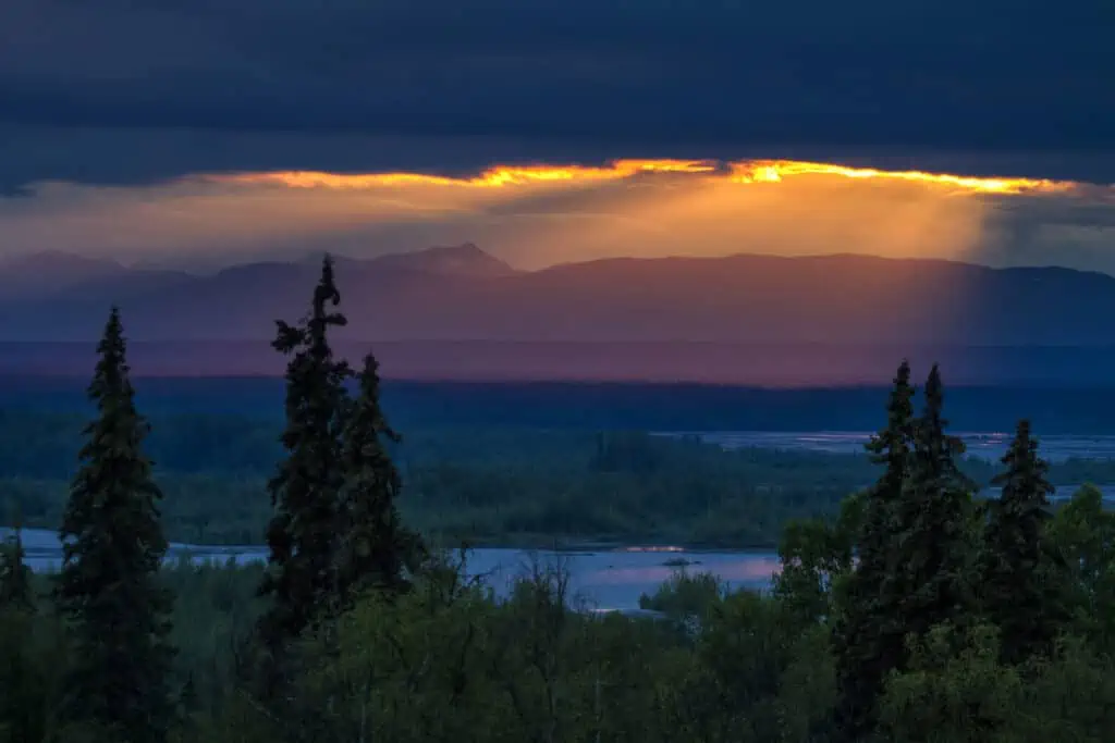 Rainbow sky over the Kenai Peninsula on the Alaska 11-Day Grand Adventure