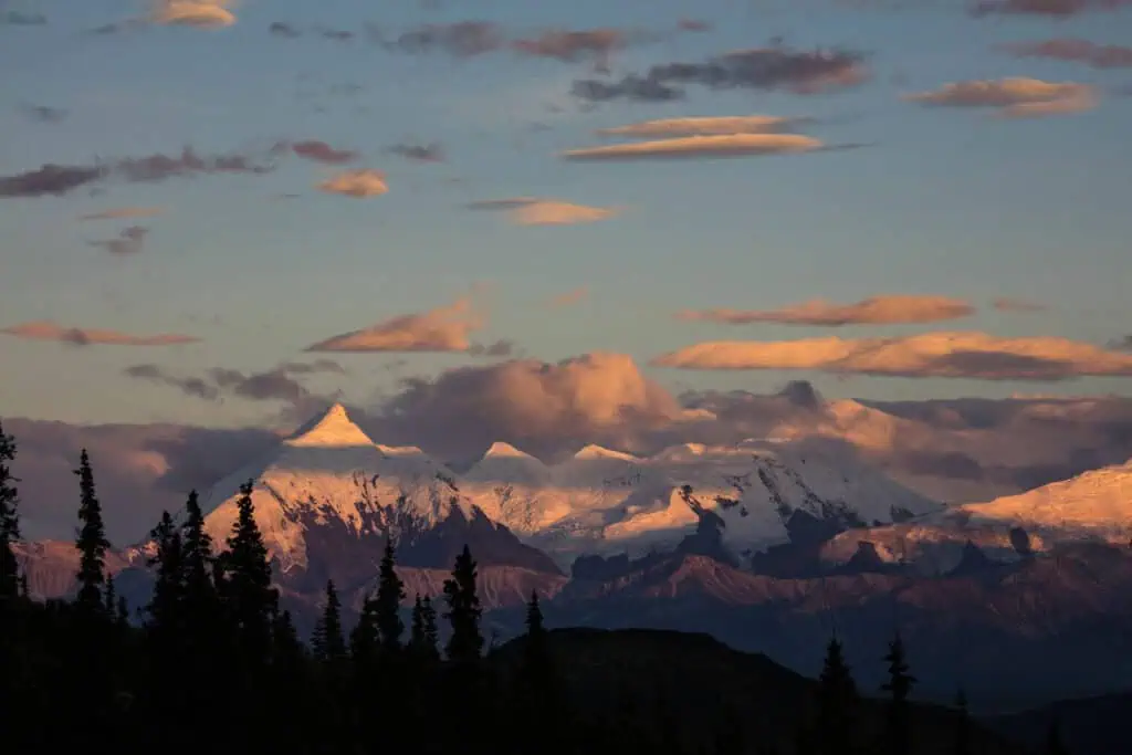 Sunset sky over the Alaska Range