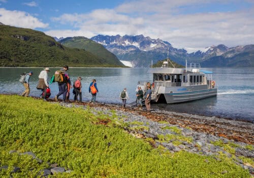 The Wild Lander drops guests off near Kenai Fjords Glacier Lodge