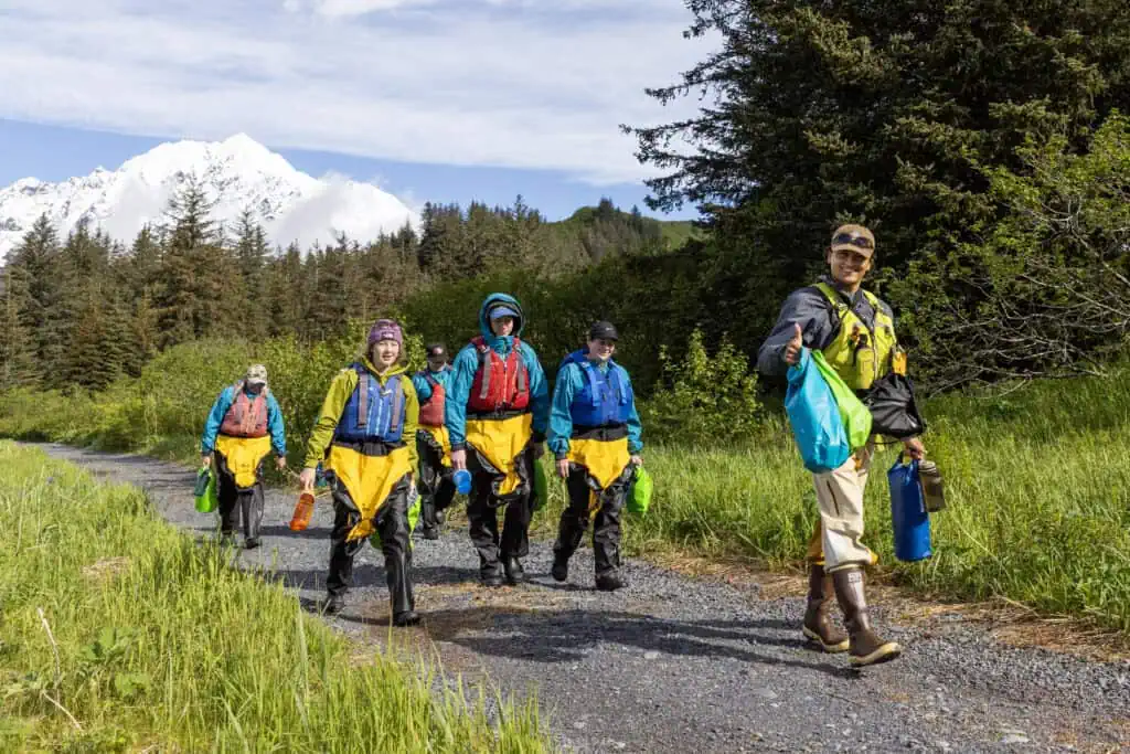 Gearing up for a day of kayaking in Kenai Fjords National Park