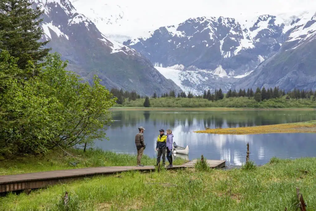The dock to canoeing at Kenai Fjords Glacier Lodge
