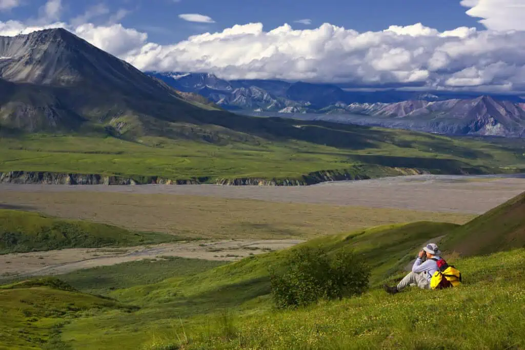 A view of the Alaska Range on the Alaska Coast to Denali Adventure
