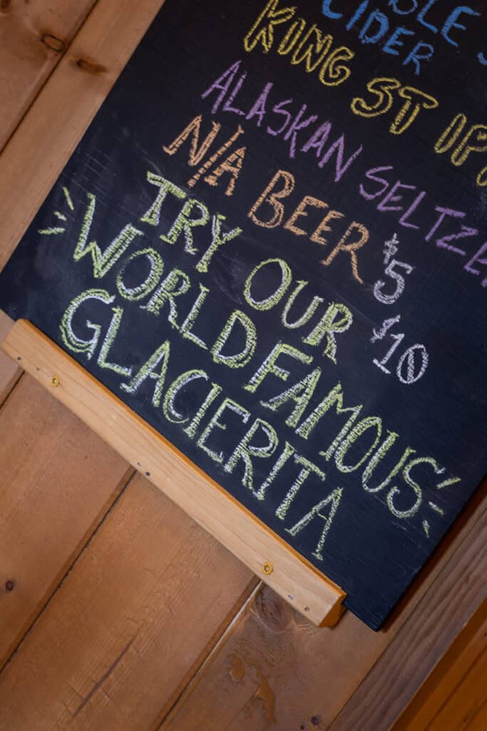 The beer menu at Kenai Fjords Glacier Lodge